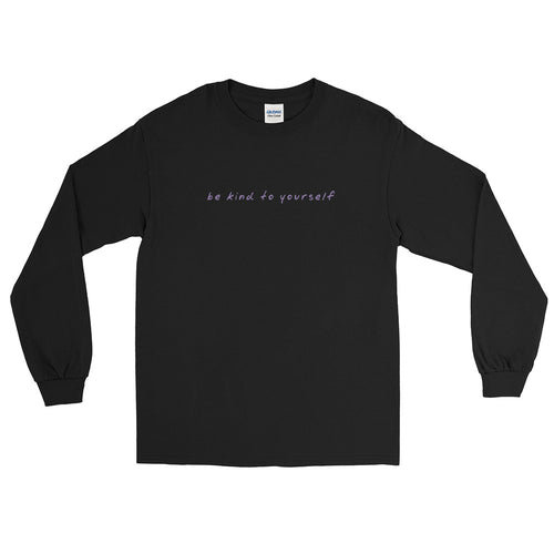 Be kind to yourself long sleeve t-shirt in black color flat 