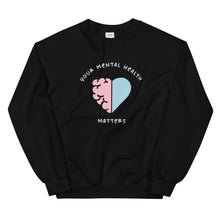 Load image into Gallery viewer, Your Mental Health Matters Heart - Sweatshirt in Black  color

