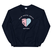 Load image into Gallery viewer, Your Mental Health Matters Heart - Sweatshirt in Navy color
