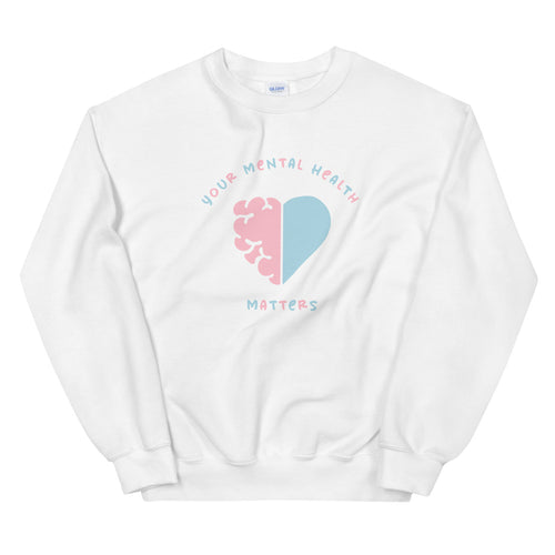 Your Mental Health Matters Heart - Sweatshirt in White color 