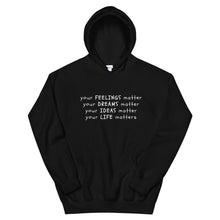 Load image into Gallery viewer, Your Life Matters Hoodie in Black Color 
