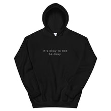 Load image into Gallery viewer, Its okay to not be okay hoodie in black color 
