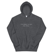 Load image into Gallery viewer, Its okay to not be okay hoodie in dark heather color 
