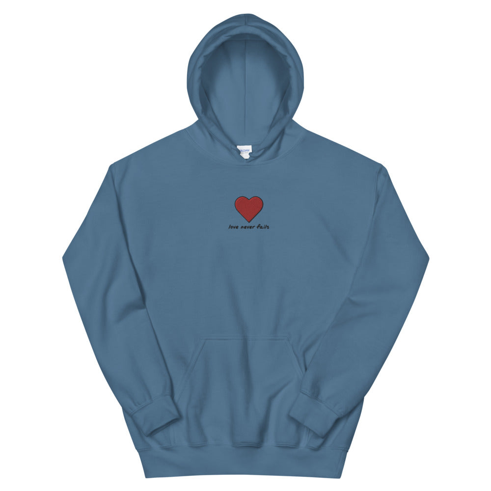 Love Never Fails Embroidered - Hoodie